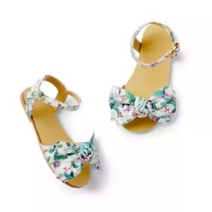 Janie and Jack Sandals tropical  Jungle Bow Kids Shoes Buckle Strap Sz 4